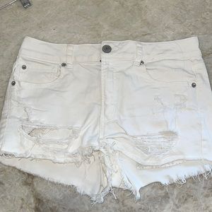 American eagle white jean shorts